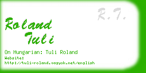 roland tuli business card